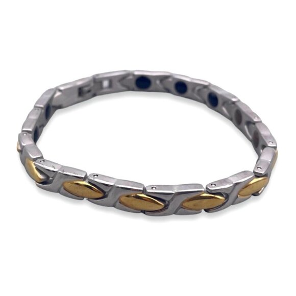 Nanoions XO Silver and Gold Tone Bracelet Women Get Your Energy Back - Picture 1 of 8